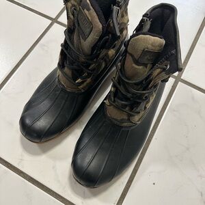 Sorel Black and Camo Duck Boots